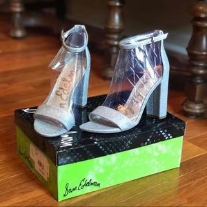 NEW - Sam Edelman Silver Yaro Ankle Strap Heels